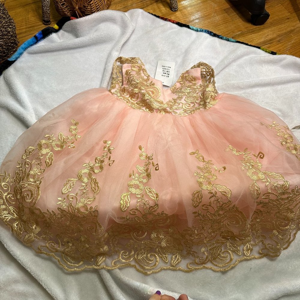 NWT Embroidered Lace Pageant Princess Dress Girls Size 4/5T